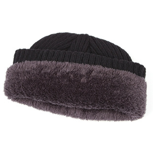 Winter warm windproof knitted hat men and women all-match fashion wool hat face-looking small personality brimless dome cold hat