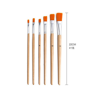 Cross-border Amazon water chalk oil brush 6 suit nylon wool wood pole brush suit art multi-purpose