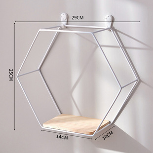 Ψeuropean Ins Style Wall Storage Rack Living Room Room Wall Pendant Home Wall Hexagonal Combination Storage