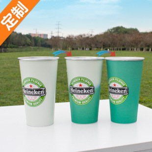 Customized Single Layer Curled Aluminum Cup Cold Color Changing Cup Outdoor Party Party Beer Cup Cold Drink Cup 450ml