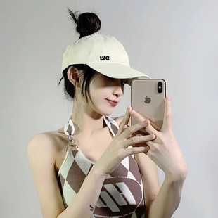 South Korea ins can be tied ponytail baseball cap children's summer sunshade sunscreen cap beige baseball cap tide
