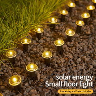 Cross-border New Products Solar Flat Light Outdoor Waterproof Pastoral Lawn Small Floor Insert Light Solar Garden Decorative Light