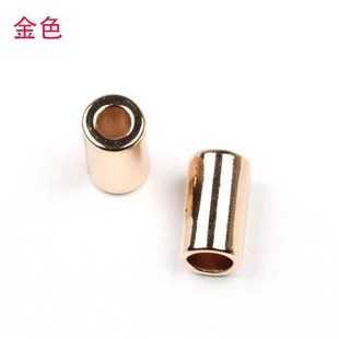 Alloy cylindrical hanging bead coat and hat stop rope hanging Bell wearing elastic card rope buckle metal straight Bell stop rope buckle