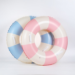 Internet Celebrant Retro Plaid Single Layer Swimming Ring Children's Swimming Ring Inflatable Thickened Anti-rollover Floating Ring Baby Underarm Swimming