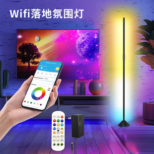 Cross-border led floor lamp WIFI smart lamp bedroom living room RGBIC decorative night light electric competition atmosphere lamp marquee