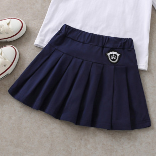 Girls Skirt Summer New Pleated Skirt Small, Medium and Large Children Pure Cotton Jk Versatile Short Skirt Baby Summer College Skirt