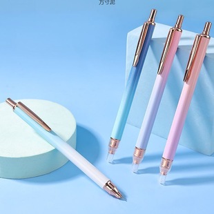 College students press type pen 0.38 hand pressure type high school students primary school students practicing male metal ink sac press type pen