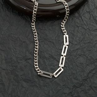 Cross Mang Star Titanium Steel Necklace Men's and Women's Ins Niche Design High-grade Clavicle Chain Trendy Cool Hip Hop Accessories