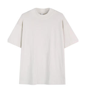 Summer Men's and Women's 280g Heavy Cotton 32 Double Yarn Plain American Loose Shoulder Small Neck Short Sleeve T-Shirt