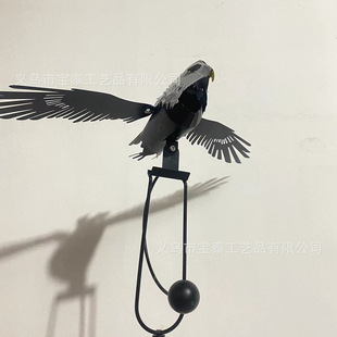 Cross-border New life like Garden Art bird Eagle Owl Hanging Iron Faux bird