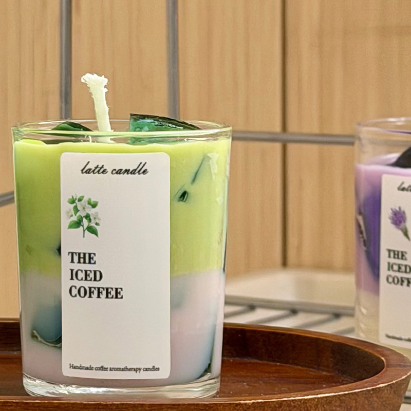 Creative Smokeless Handmade Scented Candle, Iced Coffee Latte Aroma, Birthday Gift Souvenir