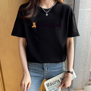 Cotton Short-sleeved T-shirt Women's 2023 Summer New Style Design Sense Shoulder Casual Loose Half-sleeved Base Top T-shirt