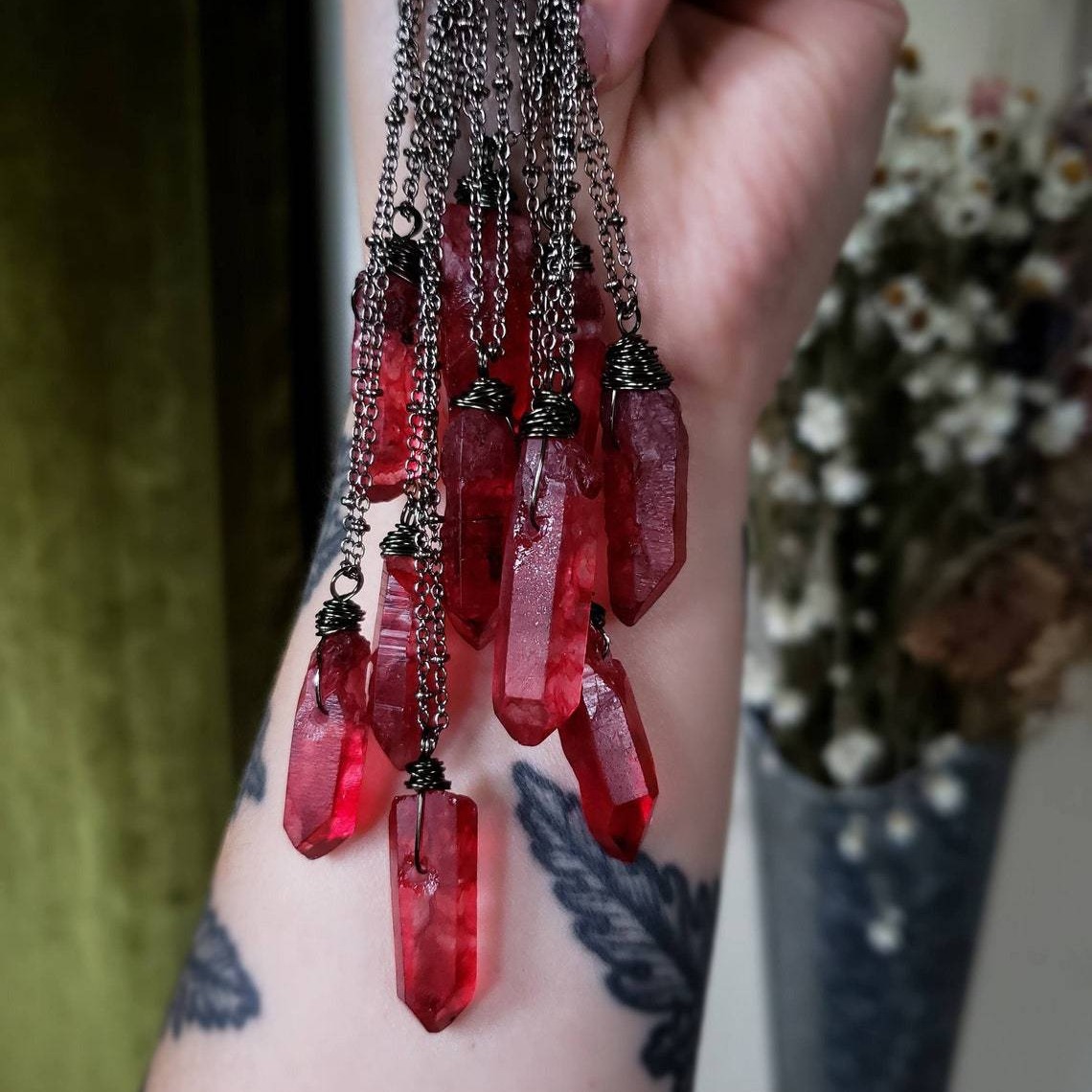 Cross-border foreign trade Amazon Gothic Vampire Crystal Necklace Fashion Jewelry Accessories Factory Outlet