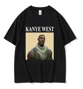 Интересная футболка Kanye West Meme T для мужчин и женщин в стиле рэп, хип-хоп, ретро с короткими рукавами, прямые поставки с фабрики