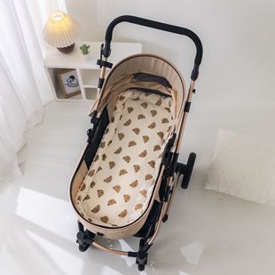 Baby Stroller Cushion Autumn and Winter Soft Thickened Pure Cotton Gauze Bean Velvet Non-Slip Baby Stroller Cotton Cushion Mattress