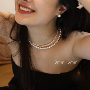 Korean Style Shijia Pearl Necklace Women's 2024 New Style Explosive Clavicle Chain Light Luxury Niche Neck Chain Autumn and Winter Woolen Chain