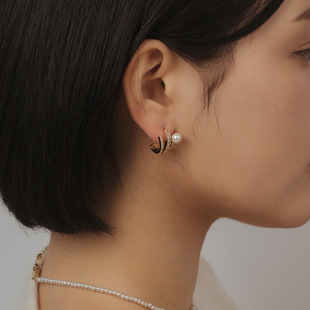 Цирконовые жемчужные серьги-когти нишевый дизайн Sense Fashion Индивидуальные простые элегантные легкие роскошные высококачественные серьги для женщин