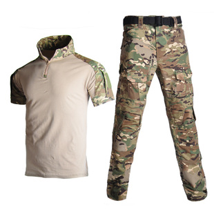 Cross-border Hanye Combat Training Suit Frog Suit Camouflage T-shirt Tactical Training Suit Men's Short-sleeved Suit