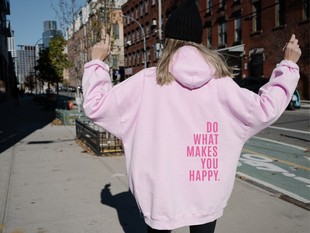 Cross-border XS_5XL Do What Makes Women's Letter Loose Fleece Autumn and Winter Hoodie Sweater
