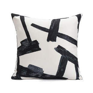 Modern Simple Autumn and Winter Black Grey Pillow Case Living Room Sofa Plush Cushion Bedroom Bedside Pillow Pillow Case Wholesale
