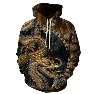 Source manufacturers 3D printing wolf head series lovers casual hoodie fashion brand men's hooded sweater wholesale