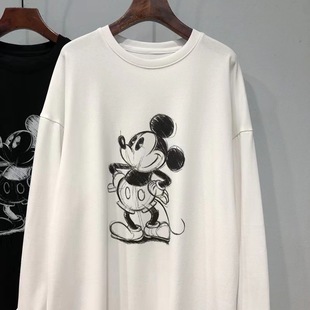 Special offer [cotton double-sided velvet] South Korea Dongdaemun cute cartoon pattern loose Korean style long sleeve T-shirt women's fashion