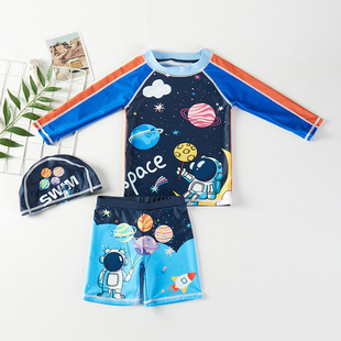Split Children's Swimsuit Sunscreen Quick-drying Boys Boys Seaside Swimming Pool Cartoon Swimsuit 2024 New Swimsuit
