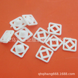 Side length 7mm square nylon black and white transparent snap button baby clothing buckle ribbon hidden buckle underwear button