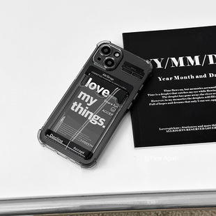Transparent card case for iPhone15promax Apple 14 phone case 13 lovers 12 full package