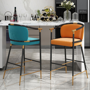 Light luxury bar chair new Chinese style high chair modern minimalist Nordic bar chair American home stool island table chair