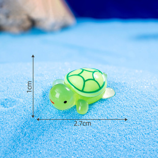 Micro-landscape creative cute cartoon luminous turtle pair touch diy decorations blind box bag accessories small ornaments