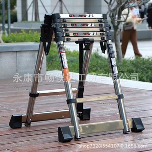 Changmata Multi-functional Household Telescopic Ladder Thickened Lifting Engineering Ladder Bamboo Ladder Indoor Folding Ladder