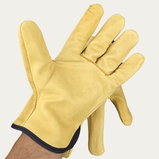 The first layer of sheepskin heat insulation anti-scald soft hand wear-resistant breathable argon arc welding anti-slip mechanical maintenance gloves