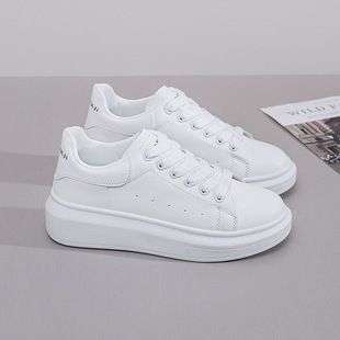 White Shoes Female Students Korean Style 2024 Spring and Autumn Shoes Women's Shoes Increased sneaker Height Increased Platform Shoes Trendy Shoes