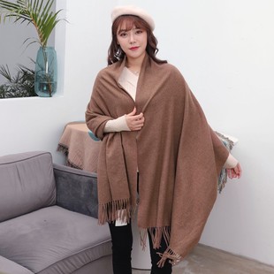 Wool Cashmere Scarf Women Winter Solid Color Shawl Men Autumn Winter Imitation Cashmere Scarf All-match Red Scarf Wholesale