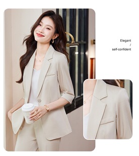 Women's Thin Spring and Autumn Suit Women's Clothing Seven-point Elegant New Outer Sleeve Suit Casual 2025 Spring and Autumn Small Job