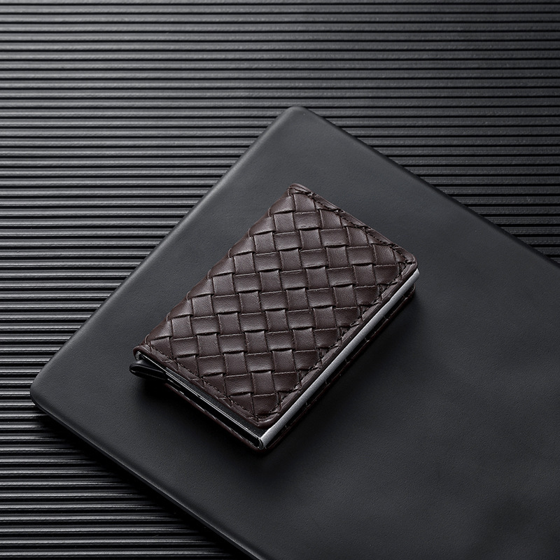 New Metal Automatic Pop-up Card Holder Men's and Women's Card Holder Anti-degaussing Card Holder Exquisite Simple Small Bag