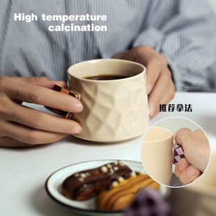 Rubik's Cube Ceramic Coffee Cup suit High-end Design High-end Sense High-value Cup and Saucer Mug Cup Afternoon Tea European Style