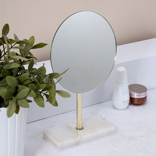 Marble makeup mirror HD mirror desktop mirror single-sided rotating Princess Mirror dressing mirror vertical mirror Beauty Mirror