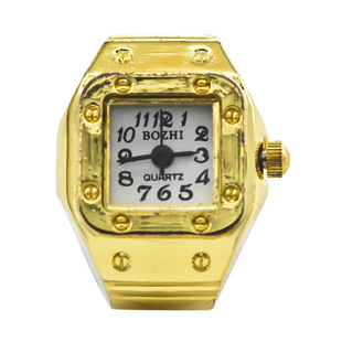 AliExpress Trade Simple Fashion Punk Gold Watch Ring All-match Niche Couple Finger Watch Mini Clock