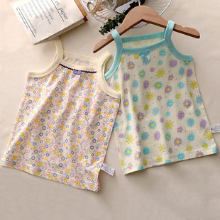 Japanese-Korean Style Thin Children's Top Cotton Class a Cute Princess Girls' Camisole Base Shirt