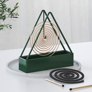 Mosquito Incense Rack Household Creative Iron Sandalwood Rack Holder Incense Mosquito Incense Plate Bracket with Grey Plate Triangle Mosquito Incense Rack