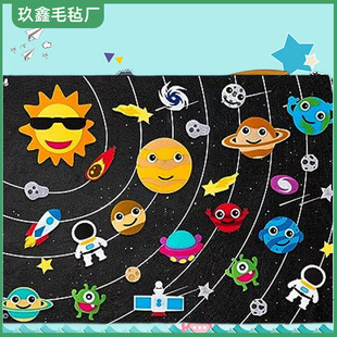 Star Color Felt Learning Board Early Education Wall Stickers Educational Toys Animal Farm Dinosaur Ocean in stock Wholesale