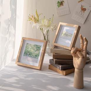 Simple Solid Wood Photo Frame 6-inch Picture Frame with Development Photo Printing Stereo Hollow Photo Frame Photo Frame Photo Frame