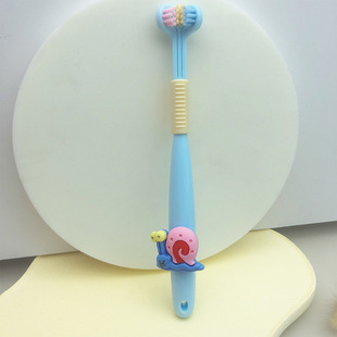 Children's three-sided toothbrush soft hair 0-3 to 6-12 years old baby children U-shaped 3d toothpaste soft hair replacement period