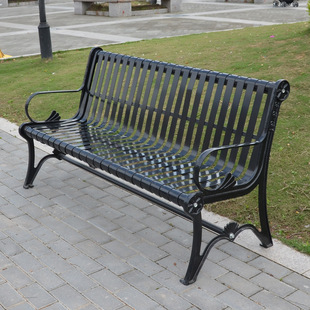Park chair outdoor bench garden leisure iron community chair double seat courtyard outdoor long stool in stock