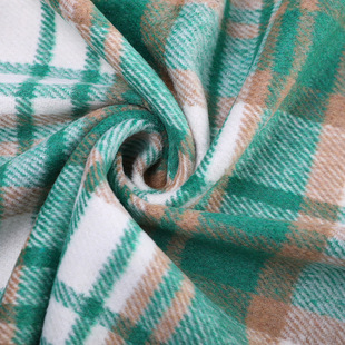 In stock color stripe plaid woolen fabric single-sided woolen flannel autumn and winter coat coat woolen shirt fabric