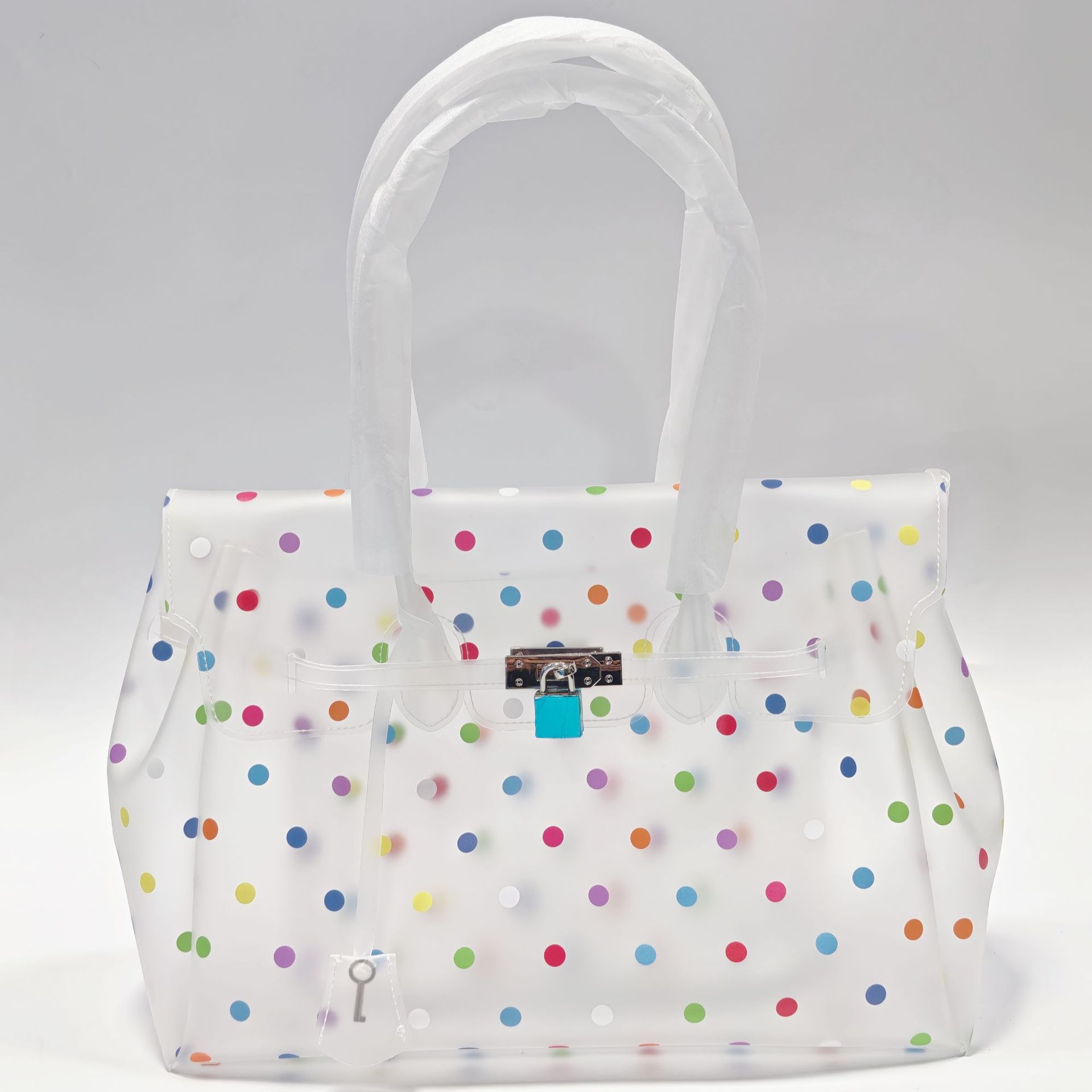 JellyFirkin TPU Transparent Jelly Polka Dot Shoulder Handbag, Kiiikiii's Same Style Tote Bag