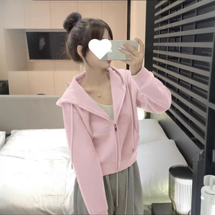 Coat Women's Short Hooded Slim-fit Sweater Early Spring and Autumn 2025 New Explosions Early Spring Thin Top Cardigan