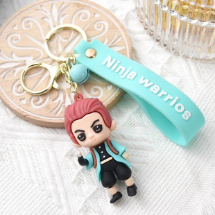 Anime PVC soft rubber schoolbag pendant wholesale net red car key pendant cartoon ghost blade keychain